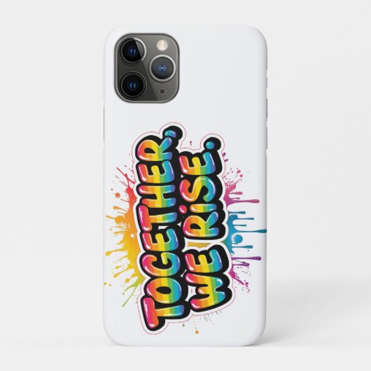 虹色の「Together We Rise」デザイン Case-Mate iPhoneケース (裏)