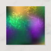 虹色のmardi gras背景とビーズ スクエア名刺 (裏面)