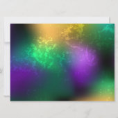 虹色のmardi gras背景とビーズ セーブザデート (裏面)