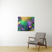 虹色のmardi gras背景とビーズ タペストリー (インサイチュ(横))