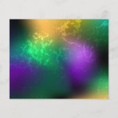 虹色のmardi gras背景とビーズ チラシ (裏面)