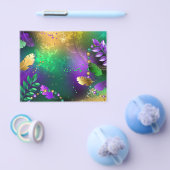 虹色のmardi gras背景とビーズ チラシ (シングル)