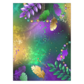 虹色のmardi gras背景とビーズ テーブルクロス (正面)