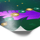 虹色のmardi gras背景とビーズ フォトプリント            (角)