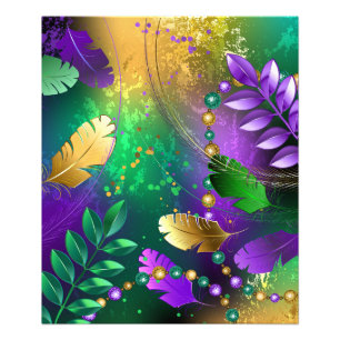 虹色のmardi gras背景とビーズ フォトプリント