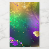 虹色のmardi gras背景とビーズ フードラベル (シングルラベル)