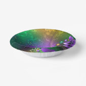 虹色のmardi gras背景とビーズ ペーパーボウル (傾斜あり)