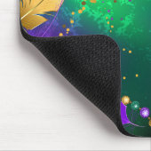 虹色のmardi gras背景とビーズ マウスパッド (コーナー)