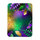 虹色のmardi gras背景とビーズ マグネット (縦)