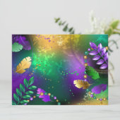 虹色のmardi gras背景とビーズ メニュー (スタンド正面)