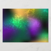 虹色のmardi gras背景とビーズ メニュー (裏面)