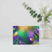 虹色のmardi gras背景とビーズ 割引カード (スタンド正面)