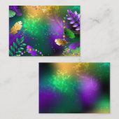 虹色のmardi gras背景とビーズ 割引カード (正面/裏面)