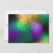 虹色のmardi gras背景とビーズ 招待状 (裏面)