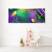 虹色のmardi gras背景とビーズ 横断幕 (インサイチュ)