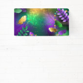 虹色のmardi gras背景とビーズ 横断幕 (インサイチュ)