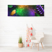 虹色のmardi gras背景とビーズ 横断幕 (インサイチュ)