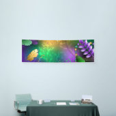 虹色のmardi gras背景とビーズ 横断幕 (トレードショー)