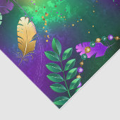 虹色のmardi gras背景とビーズ 薄葉紙 (詳細)