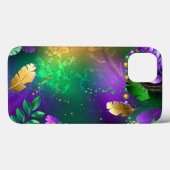 虹色のmardi gras背景とビーズ Case-Mate iPhoneケース (裏面 (横))
