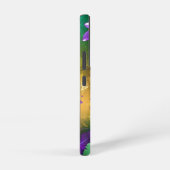 虹色のmardi gras背景とビーズ samsung galaxyケース (右側面)