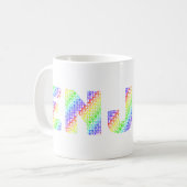 虹色を楽しむ コーヒーマグカップ (正面左)