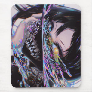 虹色アニメのホラー:液体スマイルモンスター マウスパッド