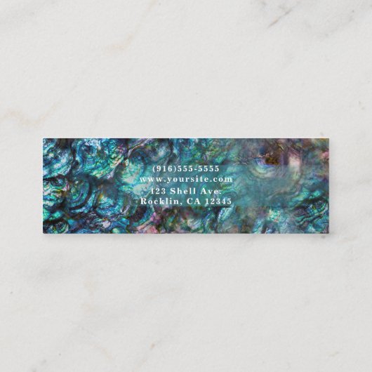 虹色アワビの貝殻 スキニー名刺 (裏面)