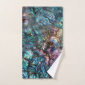 虹色アワビの貝殻 バスタオルセット (ハンドタオル)