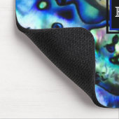 虹色アワビ貝モノグラム マウスパッド (コーナー)