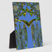 虹色アートプリントウィズゴールデン抽象デザイン フォトプラーク (側面)