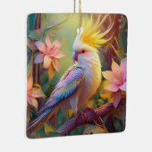 虹色ウィングコッカティエルファンタジー鳥 セラミックオーナメント (右)
