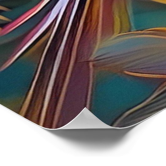 虹色ウィングコッカティエルファンタジー鳥 ポスター (角)