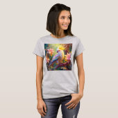 虹色ウィングコッカティエルファンタジー鳥 Tシャツ (正面フル)
