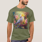 虹色ウィングコッカティエルファンタジー鳥 Tシャツ (正面)