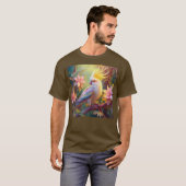 虹色ウィングコッカティエルファンタジー鳥 Tシャツ (正面フル)