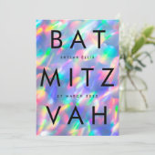 虹色ウルトラモダンバルミツワーQRコードRSVP 招待状 (スタンド正面)