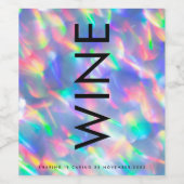 虹色ウルトラモダンモノグラ結婚ム ワインラベル (シングルラベル)