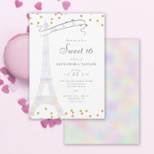 虹色エッフェルタワーパリ金ゴールドシックスウィート16