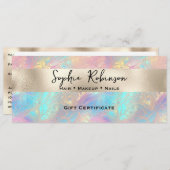 虹色エレガントと真珠箔のギフト証明書 招待状 (正面/裏面)