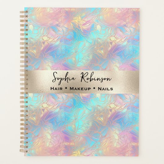 虹色エレガントと真珠箔 プランナー手帳 (正面)