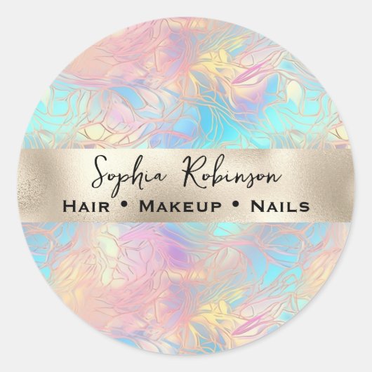 虹色エレガントと真珠箔 ラウンドシール (正面)