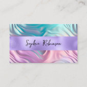 虹色エレガントと紫色の箔の名刺 割引カード (正面)