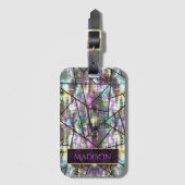 虹色エレガントグリッター ラゲッジタグ (正面縦)