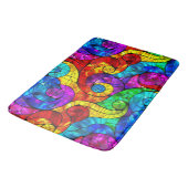 虹色エレガントステンドグラス模様 バスマット (アングル)