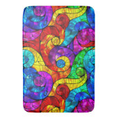 虹色エレガントステンドグラス模様 バスマット (正面縦)