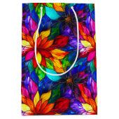 虹色エレガントステンドグラス模様 ミディアムペーパーバッグ (正面)