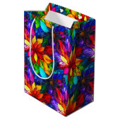 虹色エレガントステンドグラス模様 ミディアムペーパーバッグ (裏面アングル)