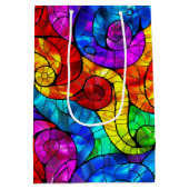 虹色エレガントステンドグラス模様 ミディアムペーパーバッグ (裏面)