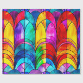 虹色エレガントステンドグラス模様 ラッピングペーパー (フラット)